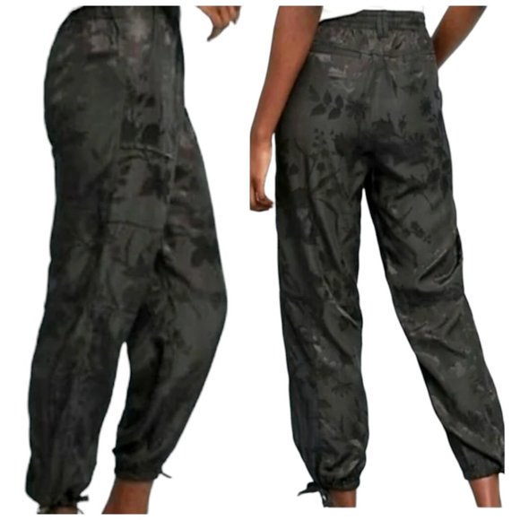 Anthropologie Pants - Anthropologie Floral Jacquard Brocade Silk Joggers